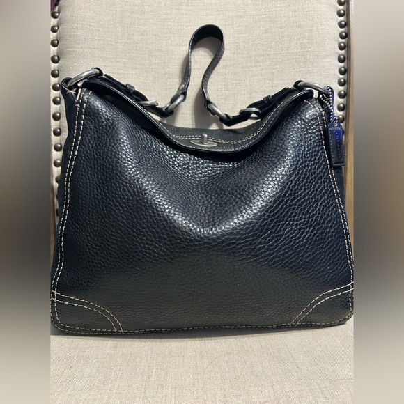 Coach Chelsea Pebbled Black Leather Hobo Bag, Style F12338 - Picture 1 of 11